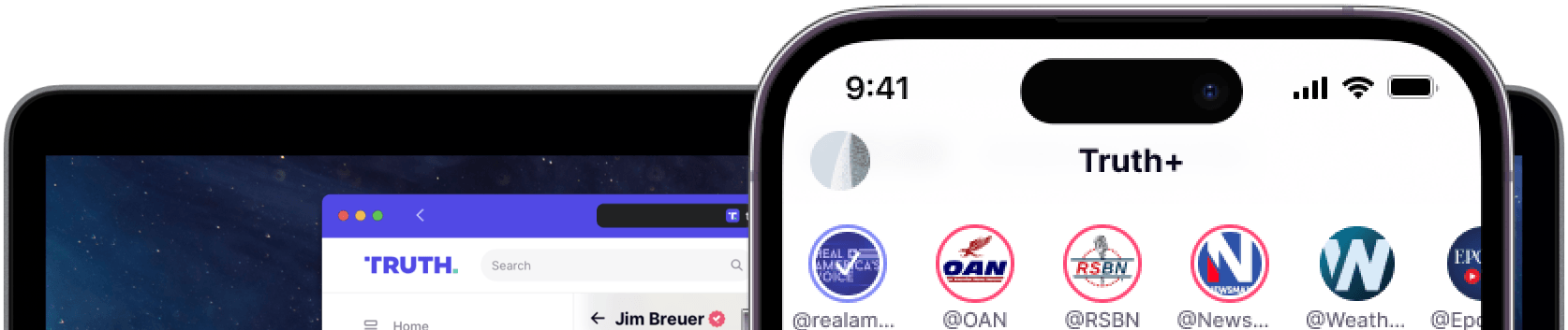 Truth Social app on multiple devices